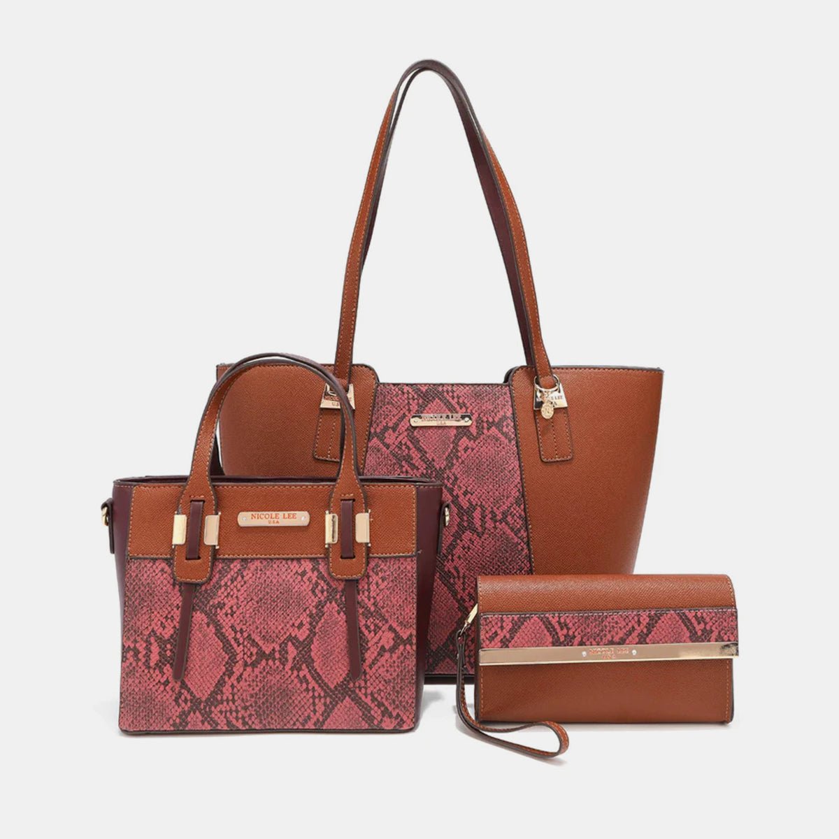 3-Piece Snake Print Handbag Set - 4 Ever Trending