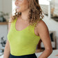 Fundamentals Ribbed Seamless Reversible Tank in Green - 4 Ever Trending