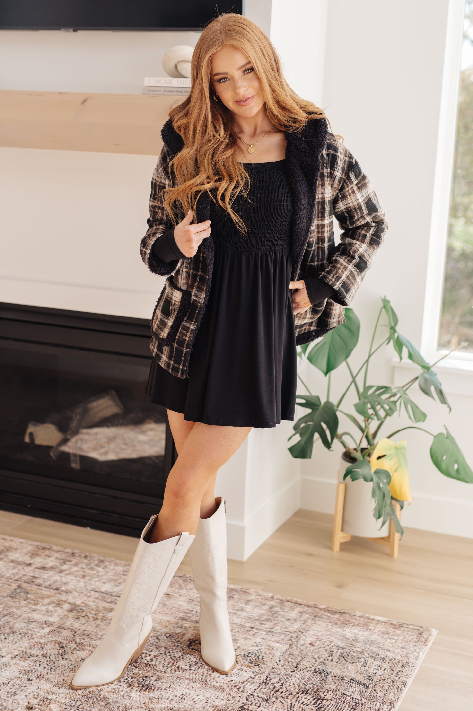 In the Thick of It Long Sleeve Skort Dress - 4 Ever Trending