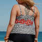 Plus Size Mixed Print Tankini Set with Pockets - 4 Ever Trending