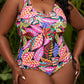 Plus Size Printed Tied Sleeveless One-Piece Swimsuit - 4 Ever Trending