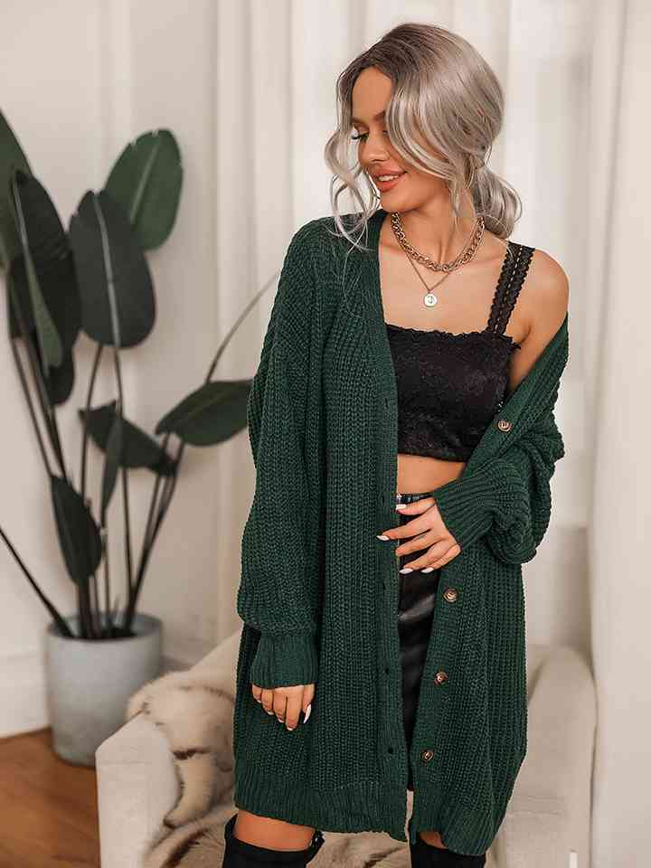 Button Down Ribbed Cardigan - 4 Ever Trending