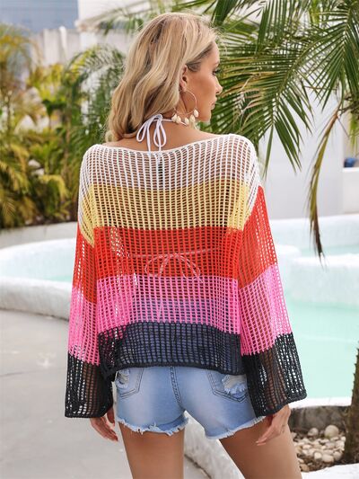 Color Block Boat Neck Cover Up - 4 Ever Trending