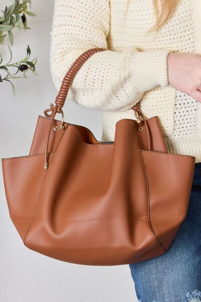 Faux Leather Handbag with Pouch - 4 Ever Trending