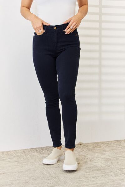 Garment Dyed Tummy Control Skinny Jeans - 4 Ever Trending
