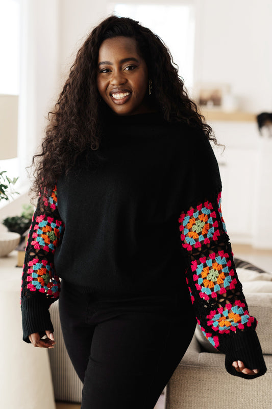 Granny Knows Best Crochet Accent Sweater - 4 Ever Trending