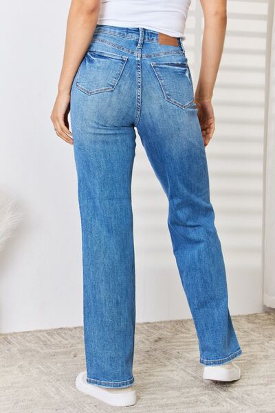 High Waist Distressed Straight-Leg Jeans - 4 Ever Trending