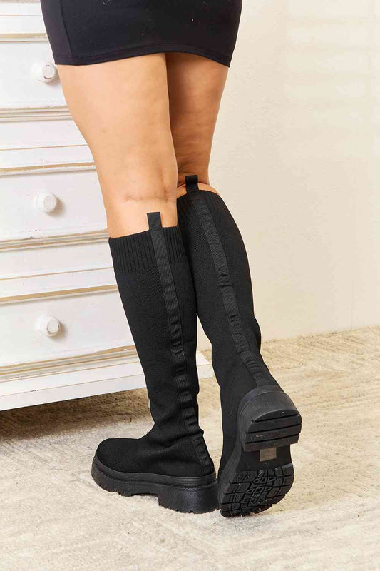 Knee High Platform Sock Boots - 4 Ever Trending
