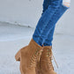 Lace-Up Zipper Detail Block Heel Boots - 4 Ever Trending