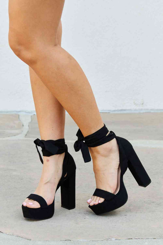 Never Look Back Lace Up Heels - 4 Ever Trending