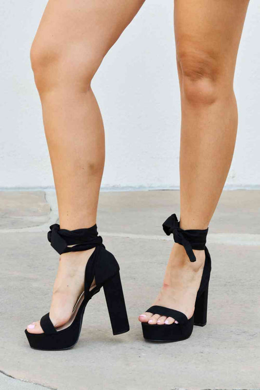 Never Look Back Lace Up Heels - 4 Ever Trending