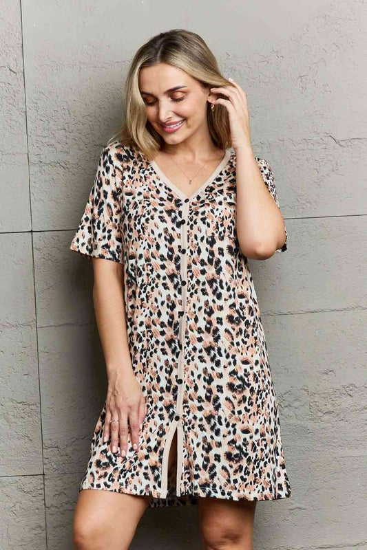 Quilted Quivers Button Down Sleepwear Dress - 4 Ever Trending