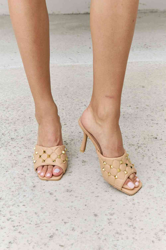Square Toe Quilted Mule Heels - 4 Ever Trending