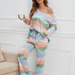 Striped Long Sleeve Top and Pants Lounge Set - 4 Ever Trending