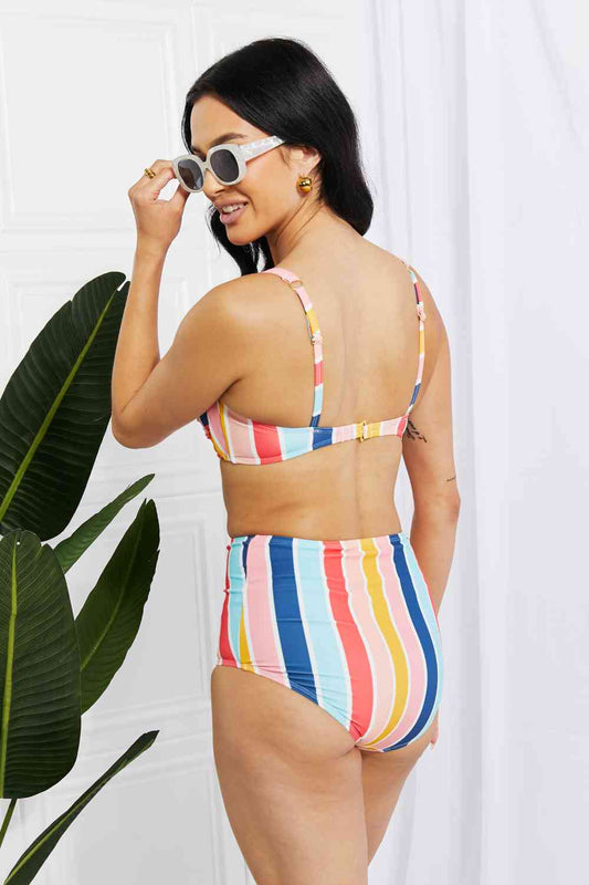Take A Dip Twist High-Rise Bikini in Stripe - 4 Ever Trending