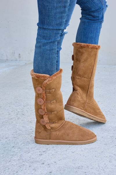 Warm Fur Lined Flat Boots - 4 Ever Trending