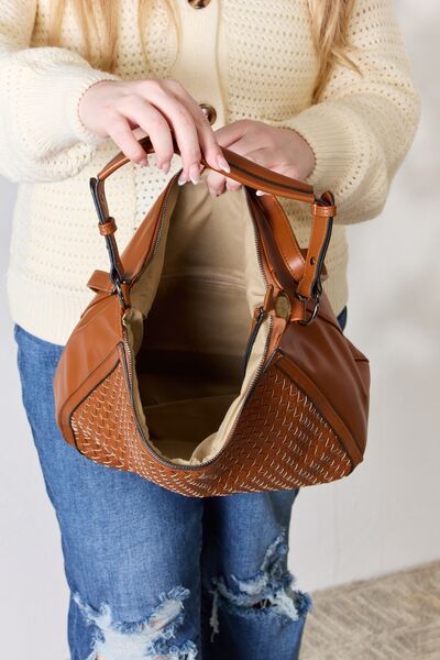 Weaved Vegan Leather Handbag - 4 Ever Trending